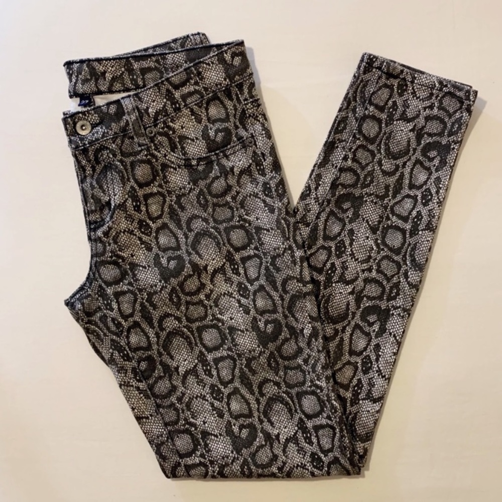 LF Carmar Python Snake Print Skinny Jeans